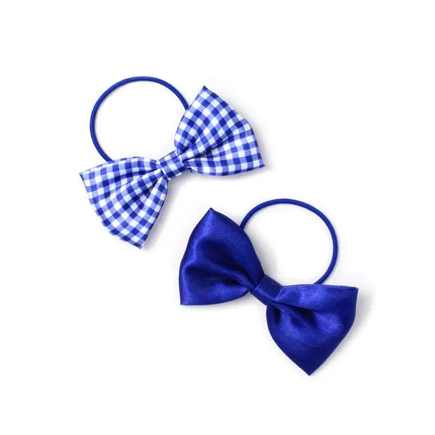 Set of 2 Recycled Bow Elastics In Royal Blue