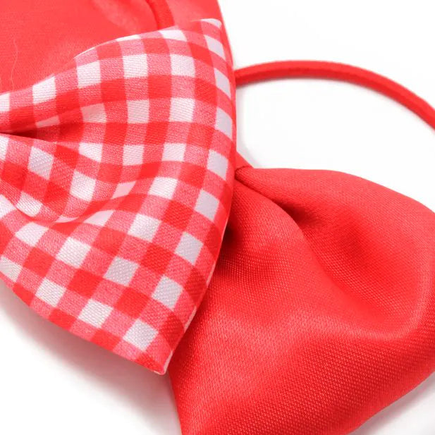 Set of 2 Recycled Bow Elastics In Red
