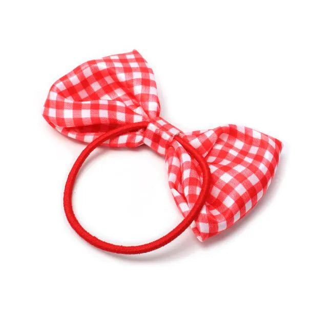 Set of 2 Recycled Bow Elastics In Red