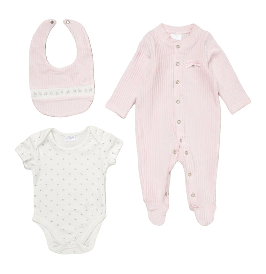 Baby Girls Ribbed Velour Gift Set
