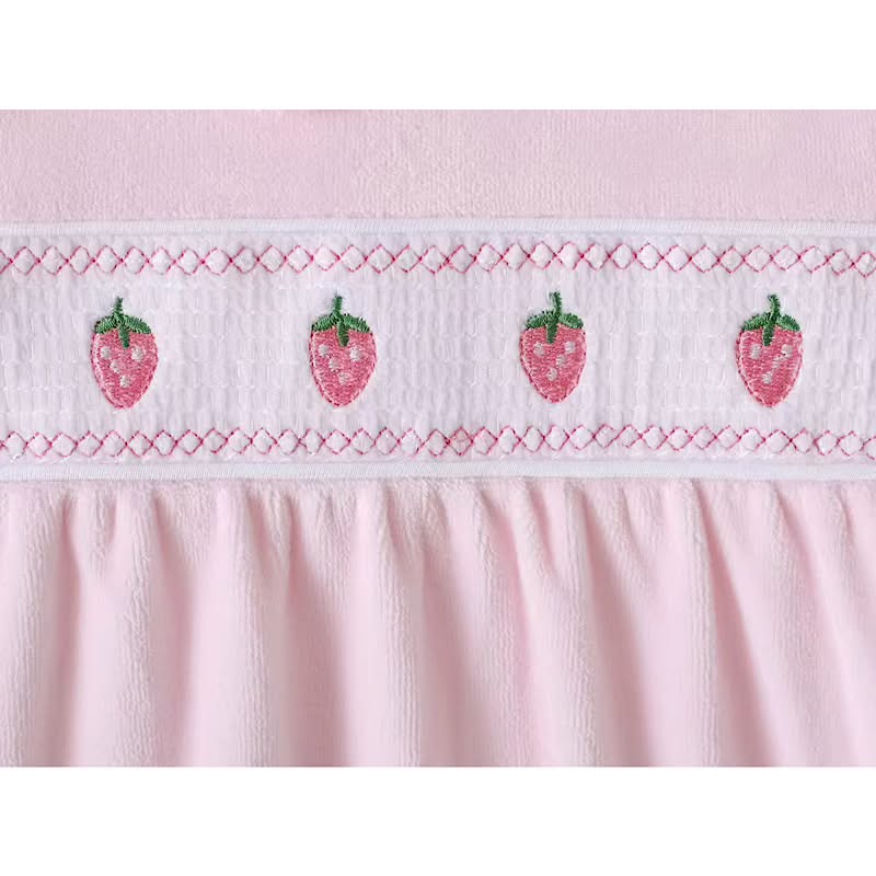 Baby Girls Velour Strawberry Sleepsuit