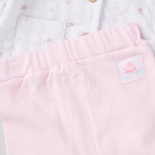 Baby Girls Quilted Rose Outfit