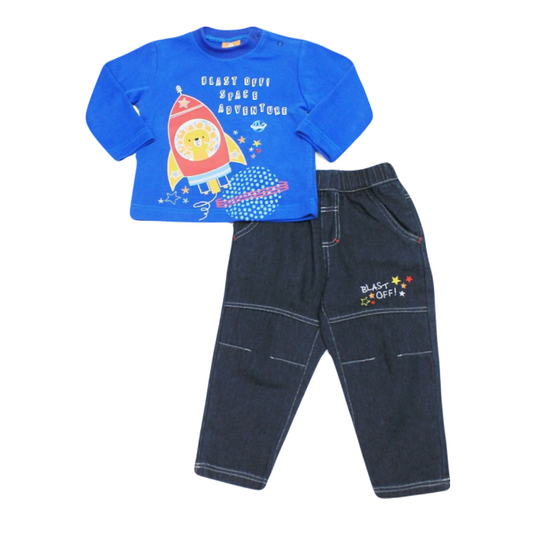 Baby Boys Blast Off 2 Piece Outfit