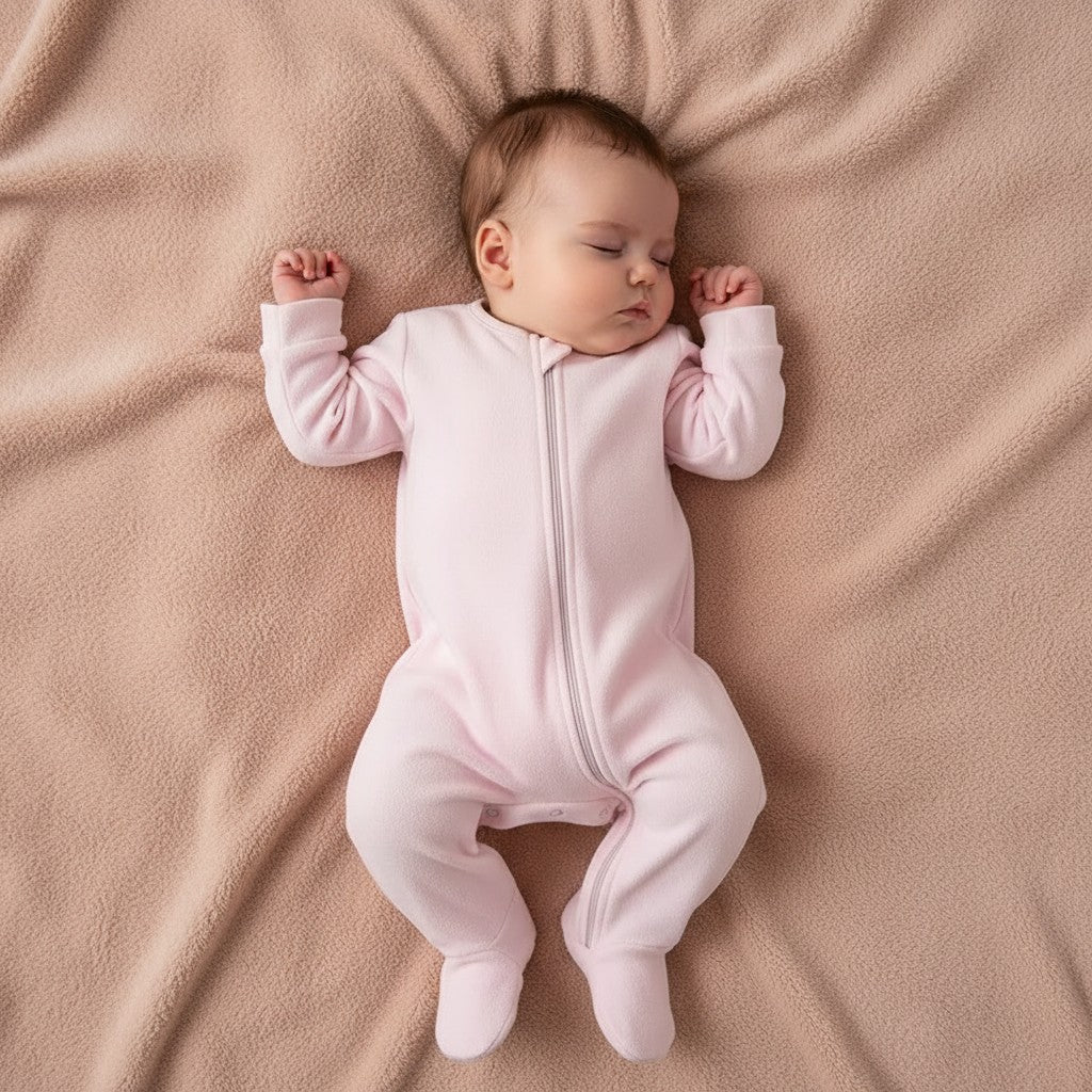 Baby Girls Velour Sleepsuit