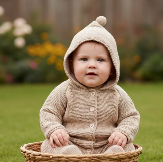 Baby Cable Knit Pram Suit