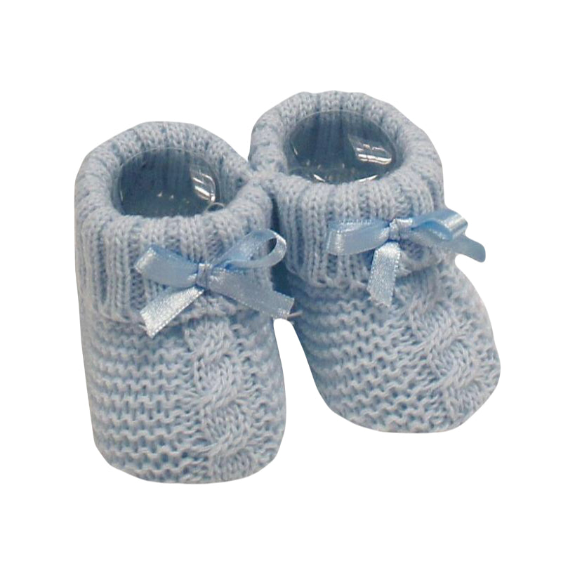 Baby Blue Cable Knit Booties