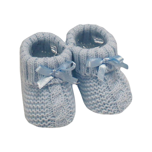 Baby Blue Cable Knit Booties