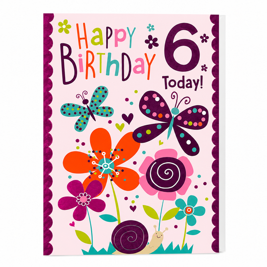 Happy Birthdar 6 Today Card