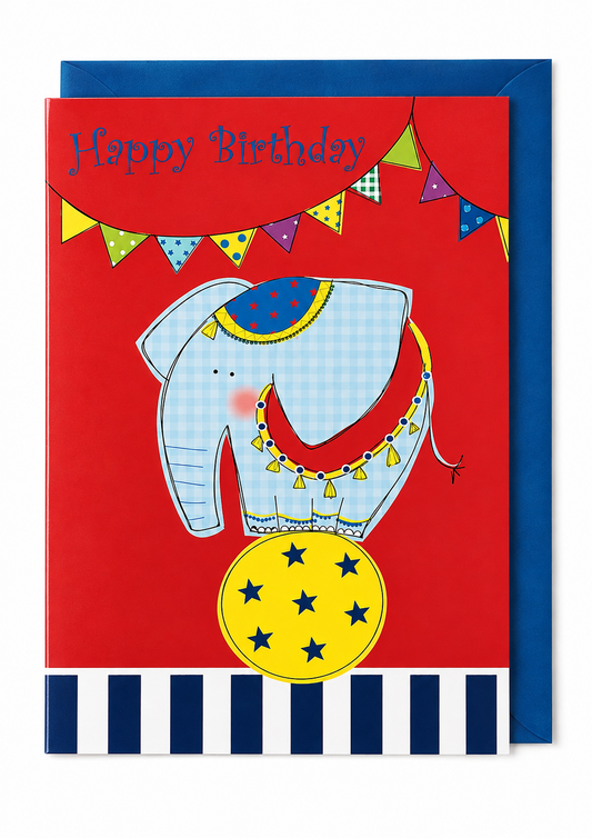 Elephant Happy Birthday Card