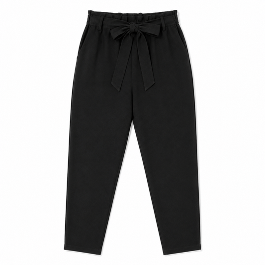 Girls Black Trousers with Bow detail