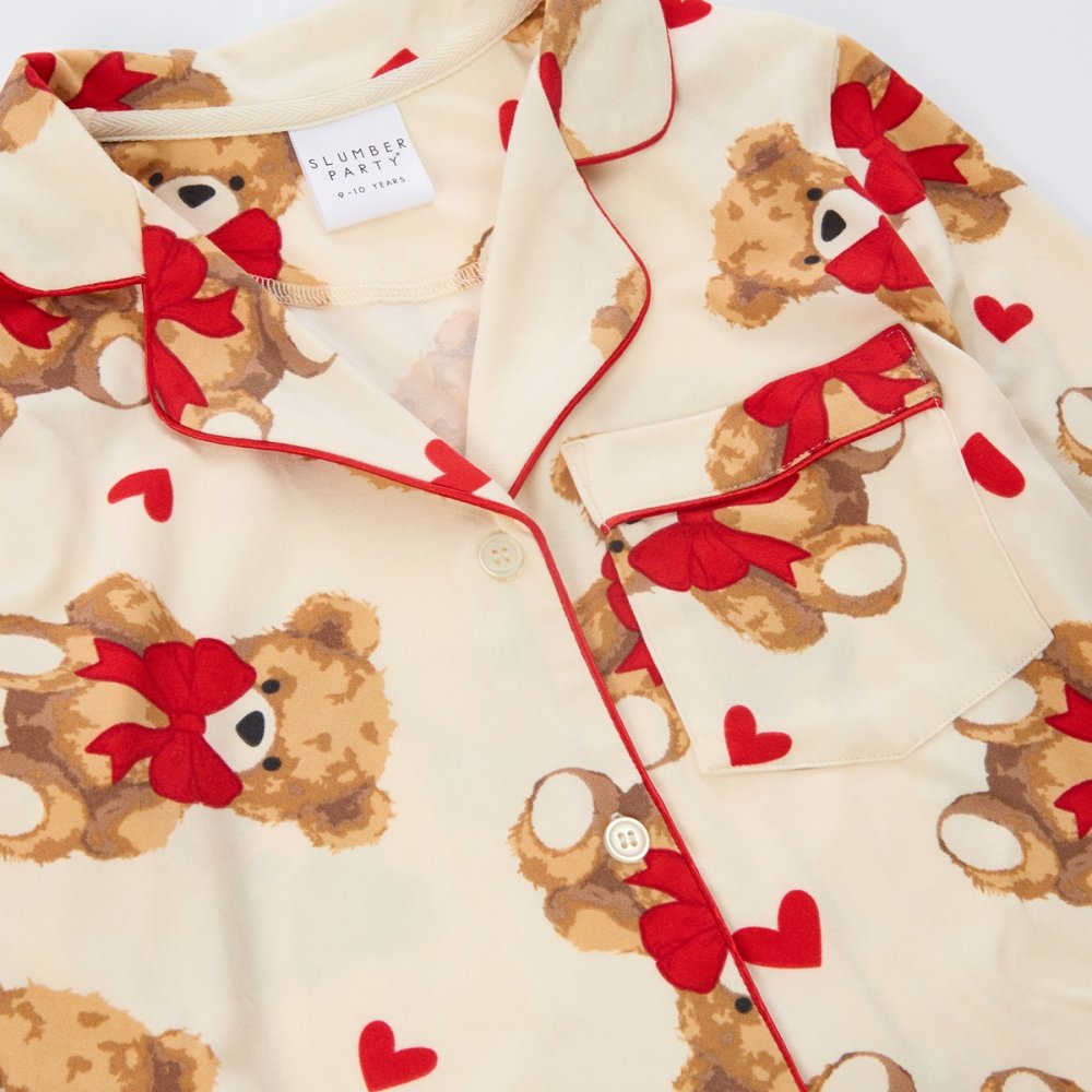 Girls Teddy Print Pyjamas
