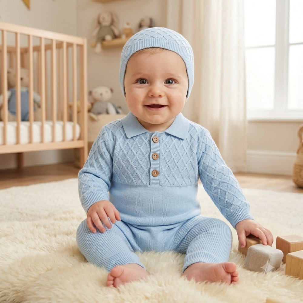 Baby Boys 3 Piece Knitted Outfit