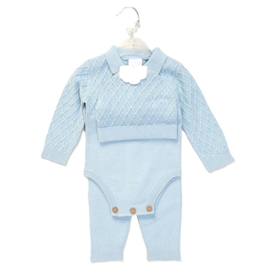 Baby Boys 3 Piece Knitted Outfit