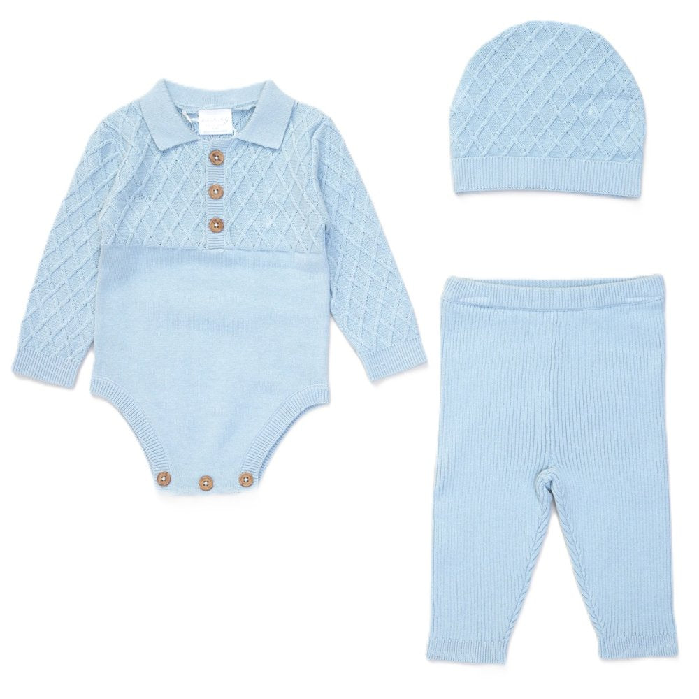 Baby Boys 3 Piece Knitted Outfit