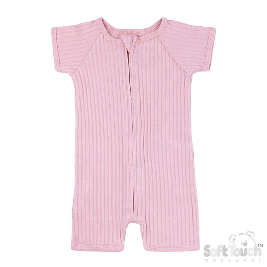 Baby Girls Ribbed Romper