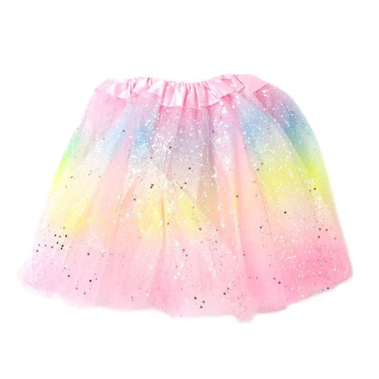 Pastel Rainbow Glitter Net Tutu