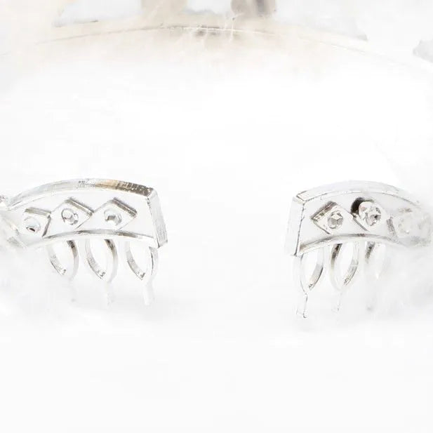 Plastic Tiara With Feather Trim