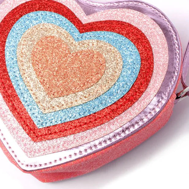 Heart Shaped Glitter Shoulder Bag