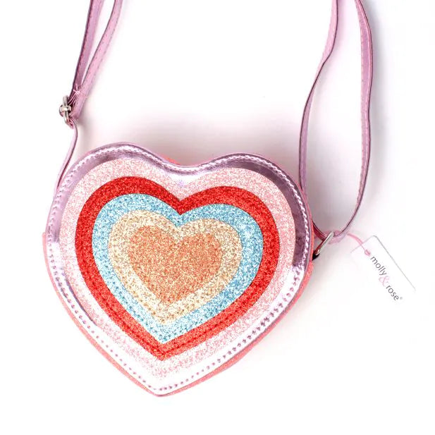 Heart Shaped Glitter Shoulder Bag