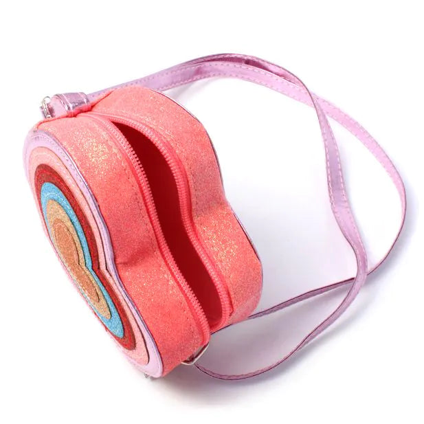 Heart Shaped Glitter Shoulder Bag