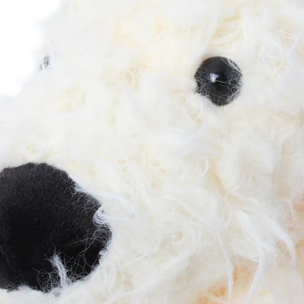 Cream Furry Dog Shoulder Bag