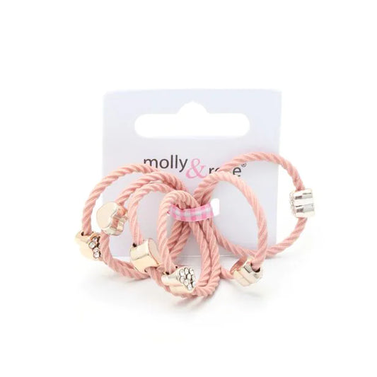 Heart Motif Twisted Hair Elastics