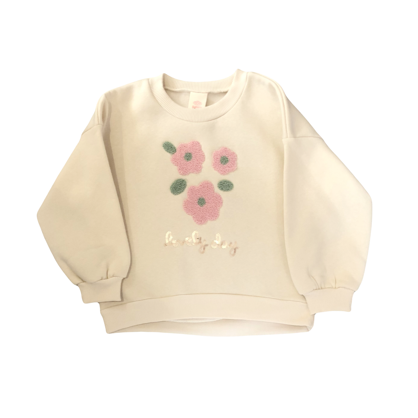 Girls Floral Embossed Sweatshirt