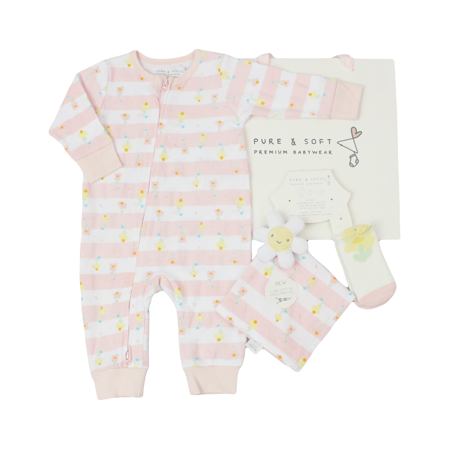 Baby Girls 3 Piece Gift Set with Gift Bag
