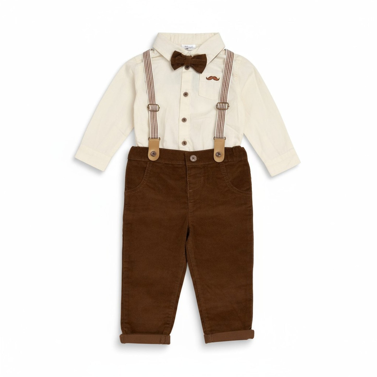 Baby Boys Corduroy Trousers & Bow Tie Outfit
