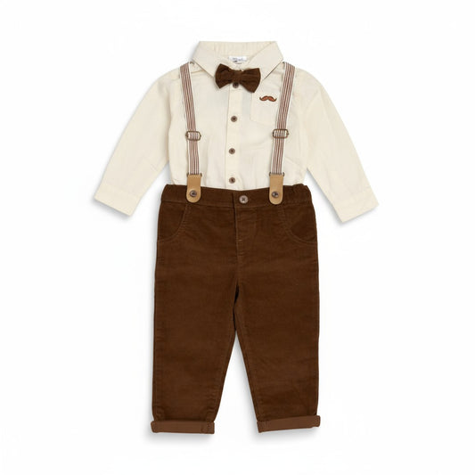 Baby Boys Corduroy Trousers & Bow Tie Outfit