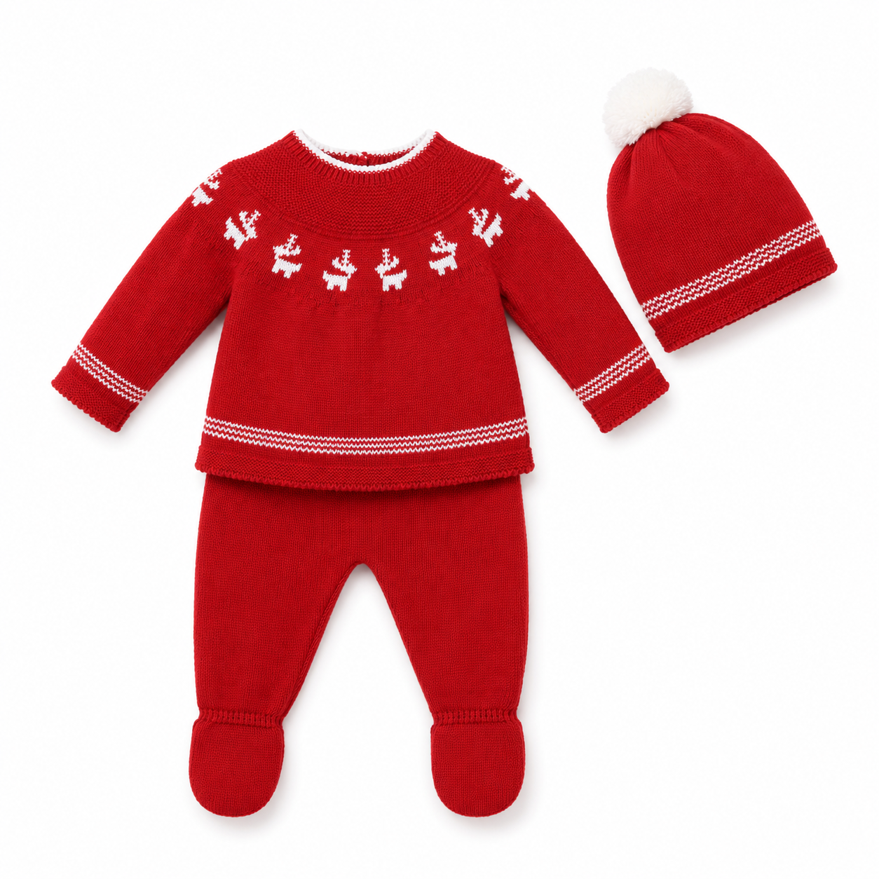 Baby Knitted Reindeer Outfit with Hat