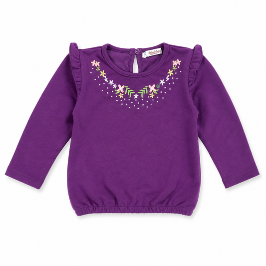 Girls Long Sleeve Embroidered T-Shirt