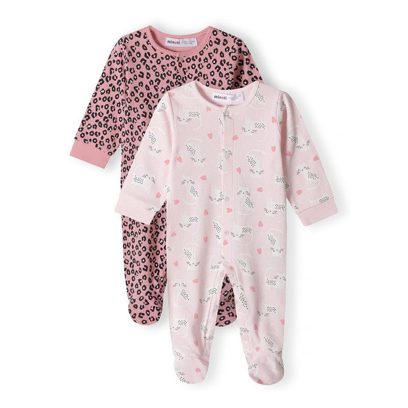 Baby Girls 2 Pack Sleepsuits