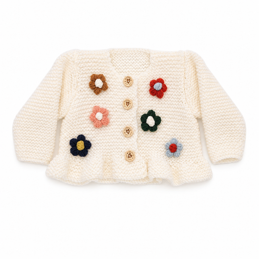 Baby Girls Hand Knitted Cardigan