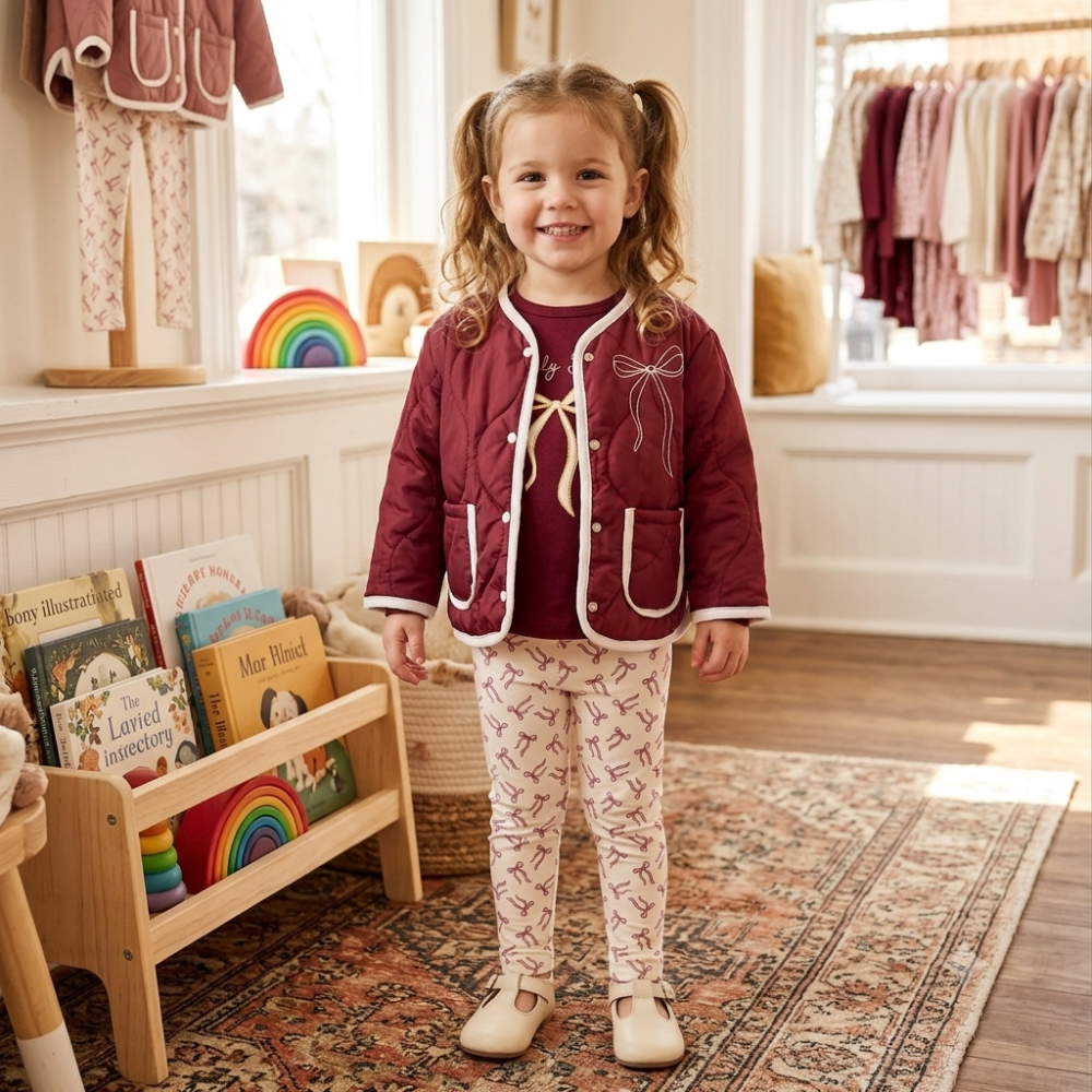 Girls Quilted Jacket Outfit