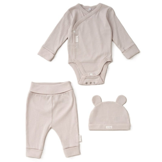 Baby Organic Ribbed 3 Piece Outfit