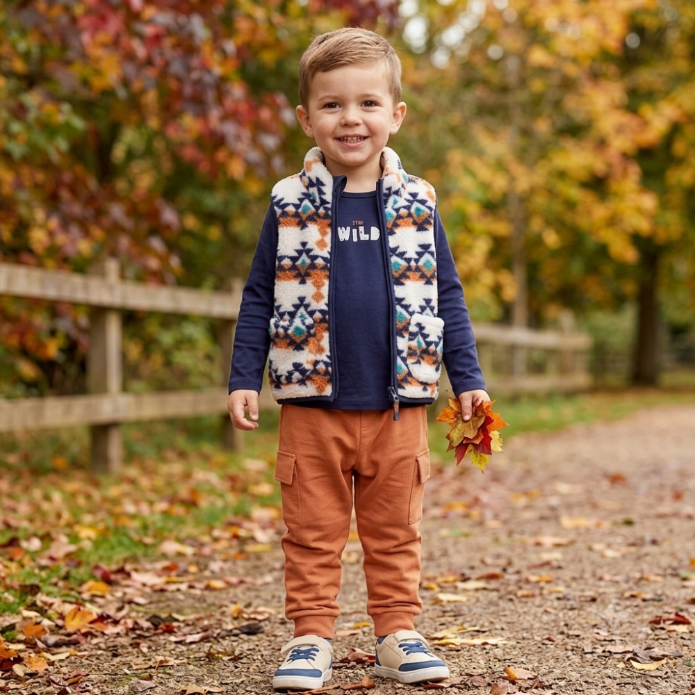 Boys Borg Gilet Outfit