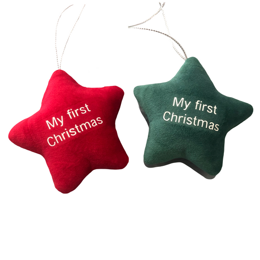 Plush Star “My First Christmas” Decoration