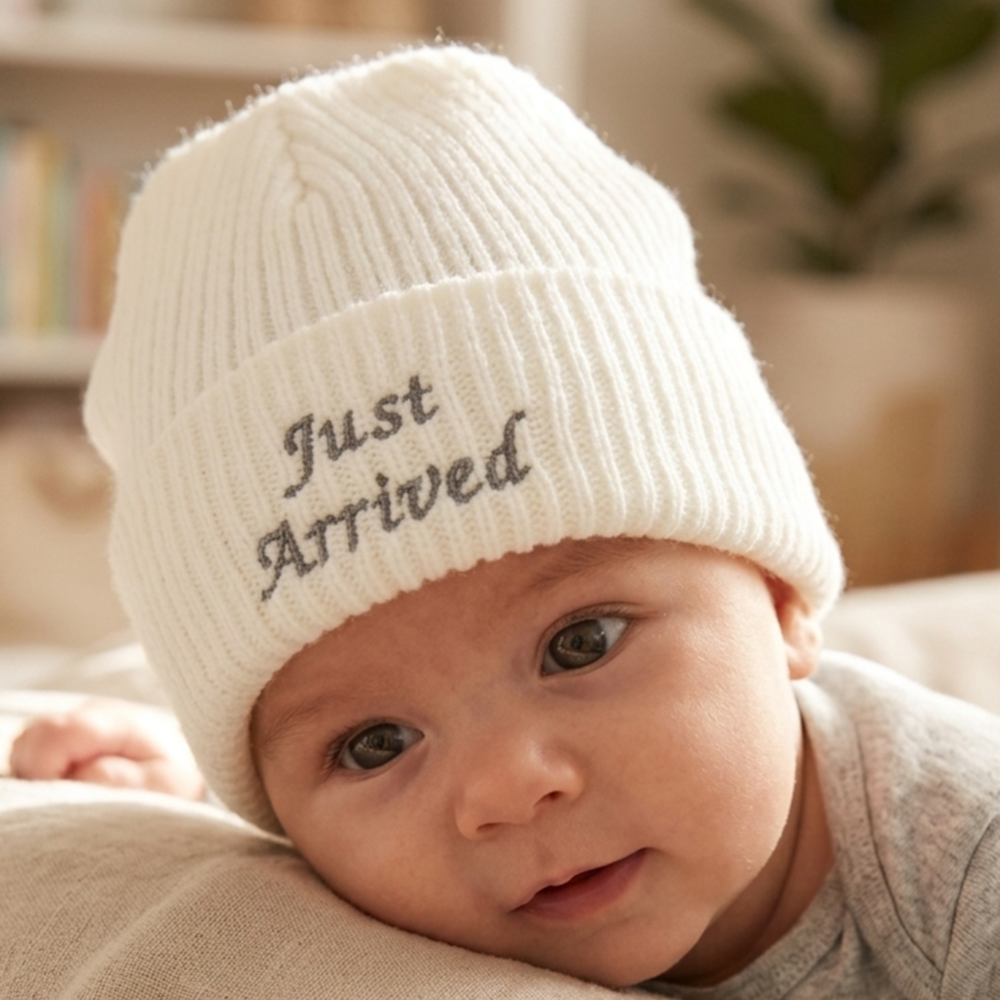 Baby “Just Arrived” Beanie Hat