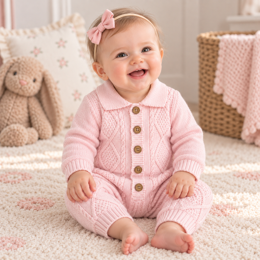Baby Girls Knitted Romper