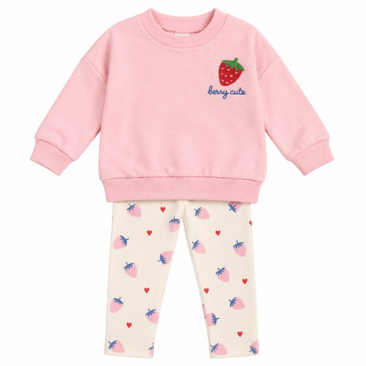 Baby Girls Strawberry Print Outfit