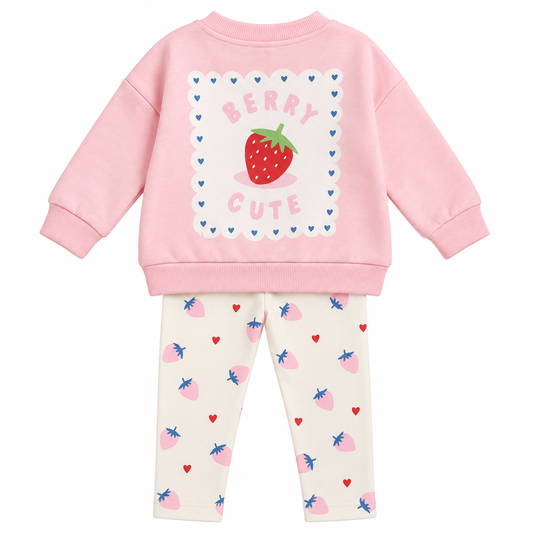 Baby Girls Strawberry Print Outfit