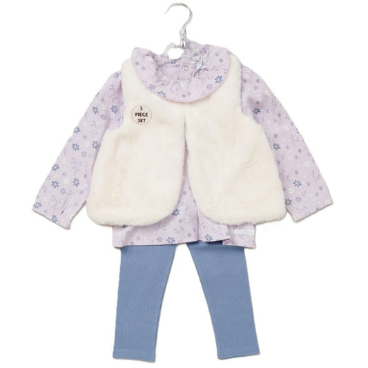 Baby Girls Faux Fur Gilet Outfit