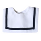 White With Navy Linen Sailor Collar