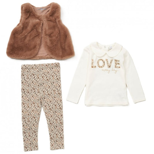 Baby Girls Faux Fur Gilet Outfit