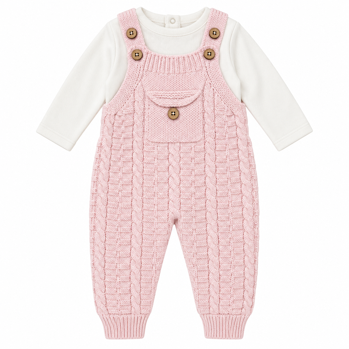 Baby Girls Knitted Dungaree Outfit