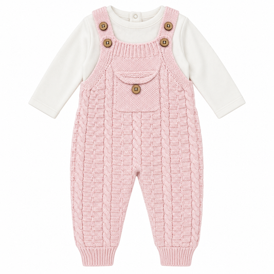 Baby Girls Knitted Dungaree Outfit