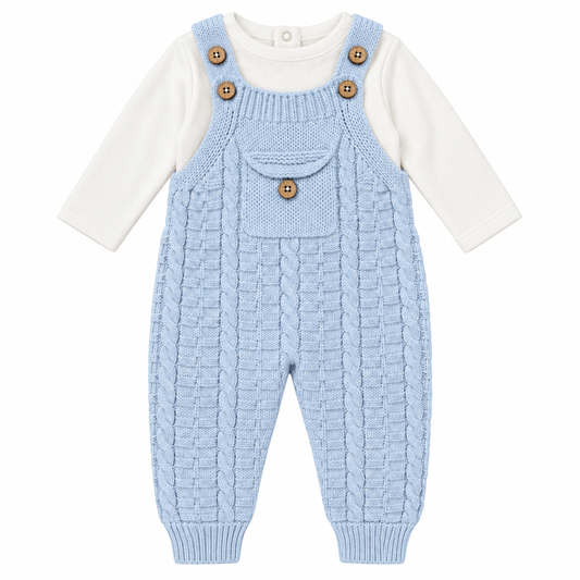 Baby Boys Knitted Dungaree Outfit