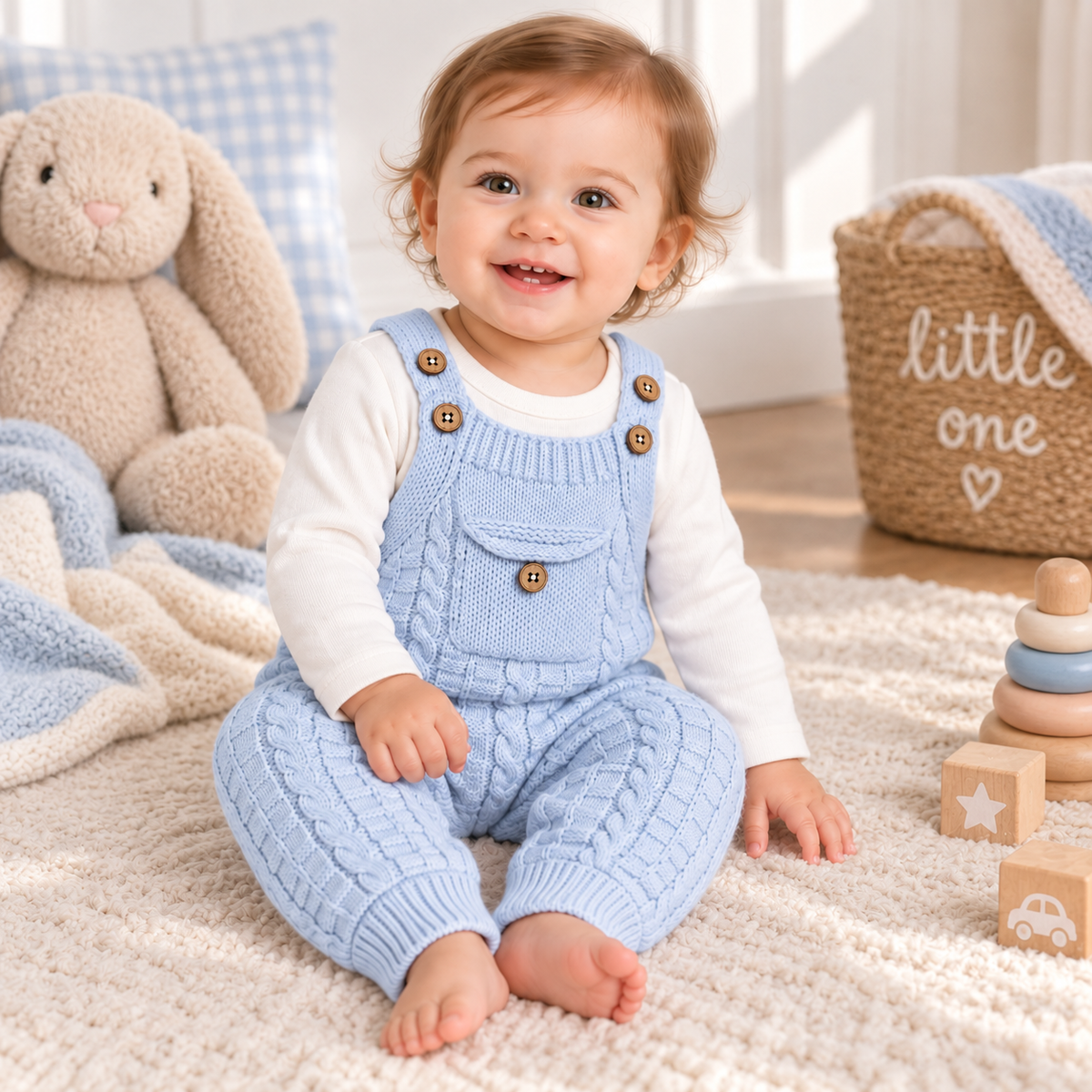 Baby Boys Knitted Dungaree Outfit