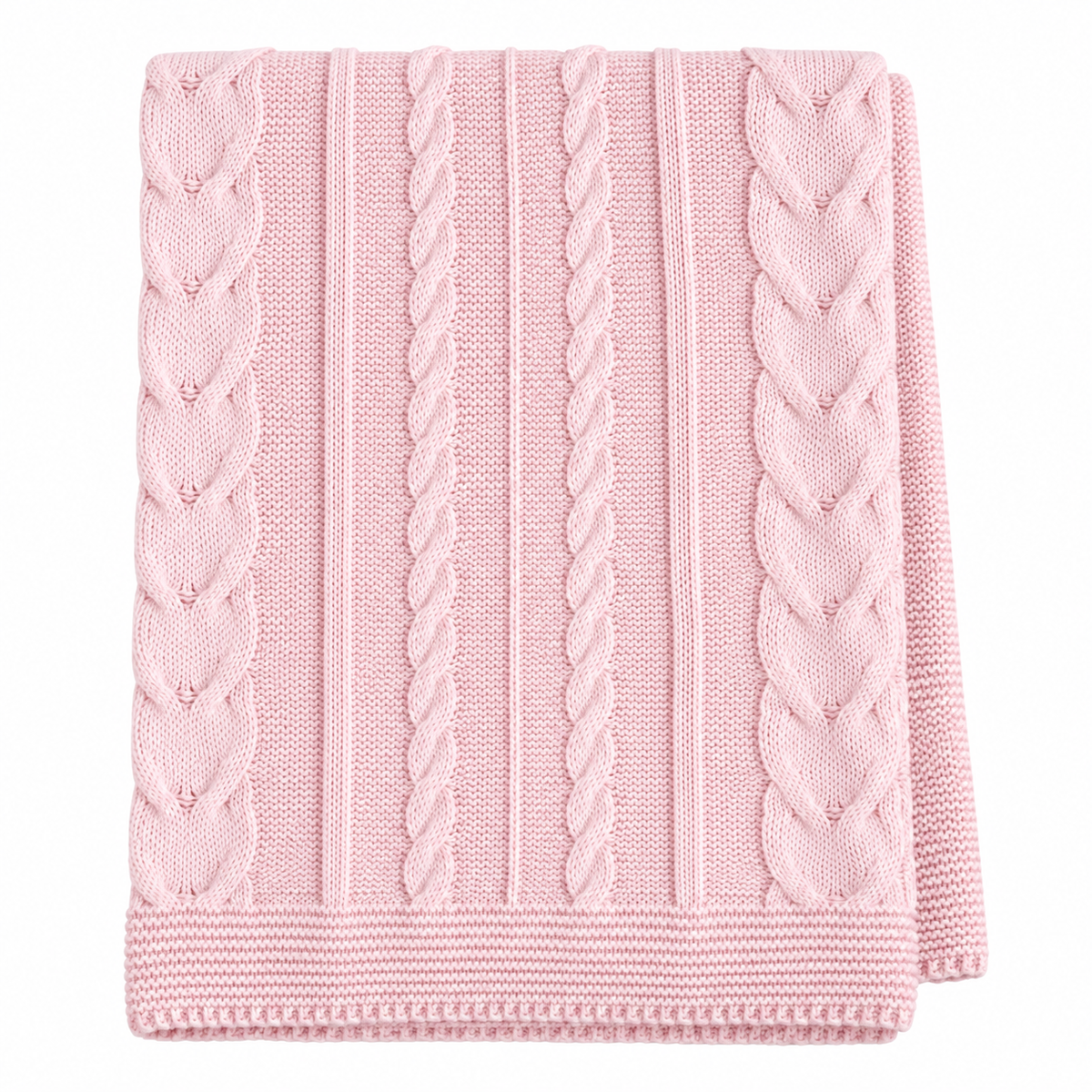 Pink Cable Knit Blanket